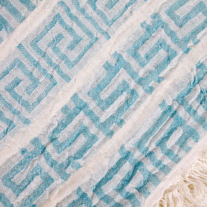 Casual Weave Greek Key Turkish Towel