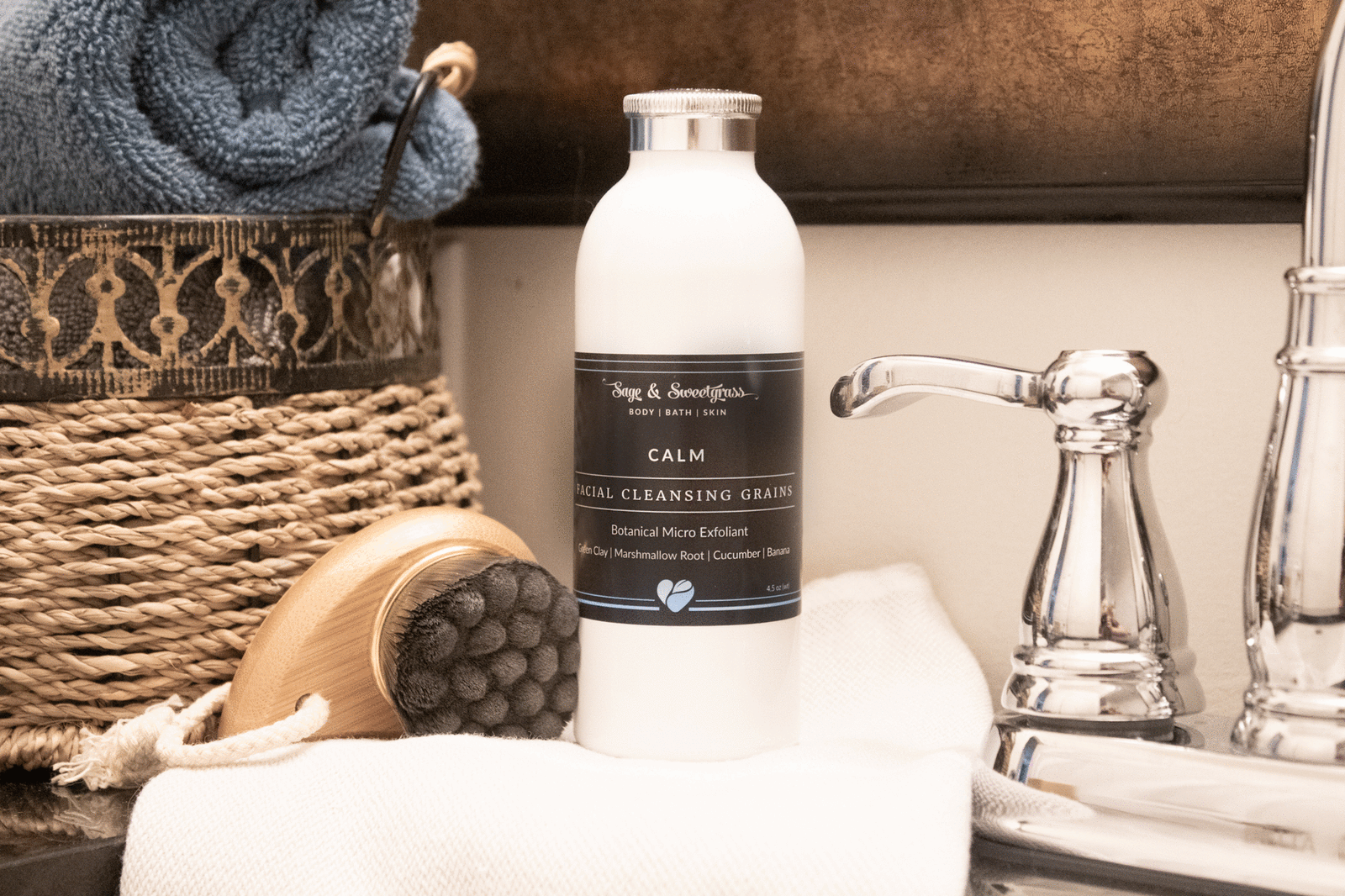 Cleansing Grains with Bamboo Brush