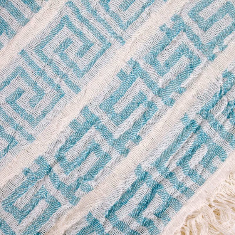 Casual Weave Greek Key Turkish Towel