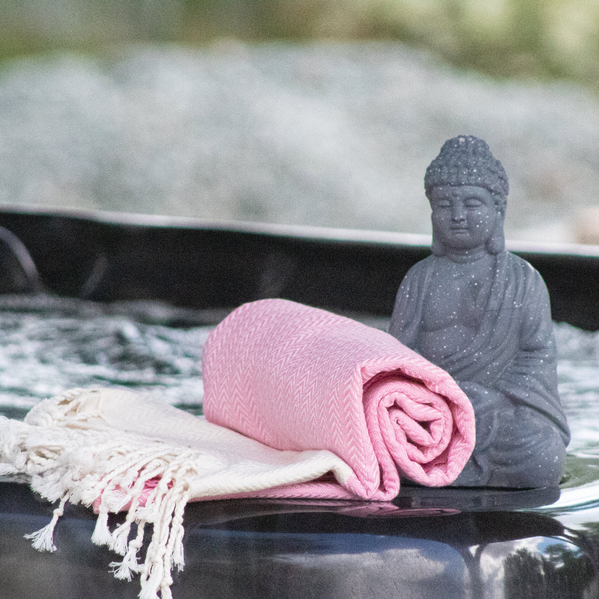 Turkish Towel (Peshtemal)  Delicate Fishbone Pattern